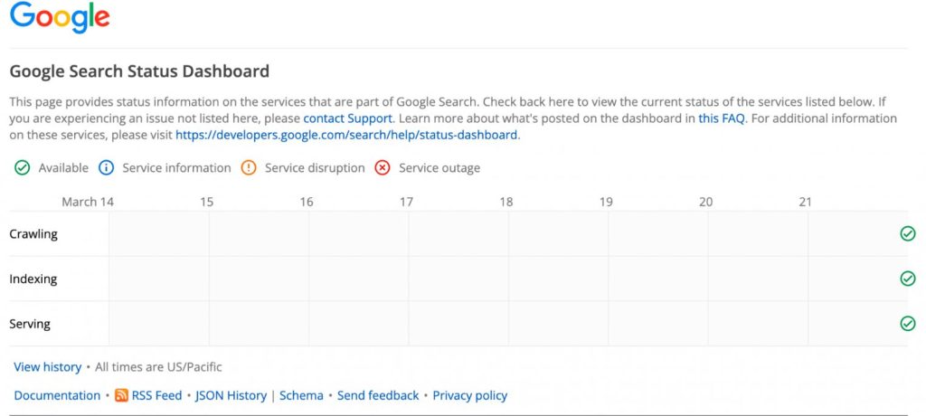 google search dashboard